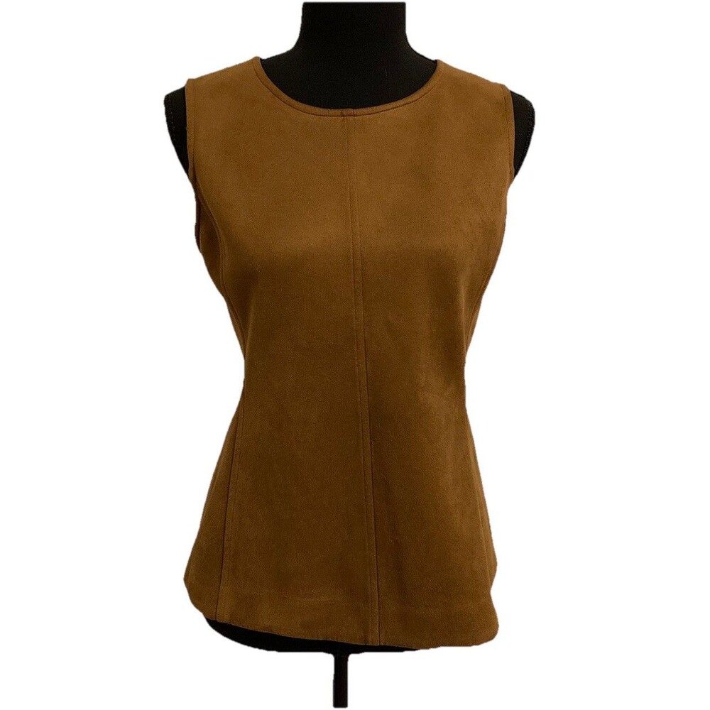 ANN TAYLOR Top Womens Size Small Sleeveless Faux Suede